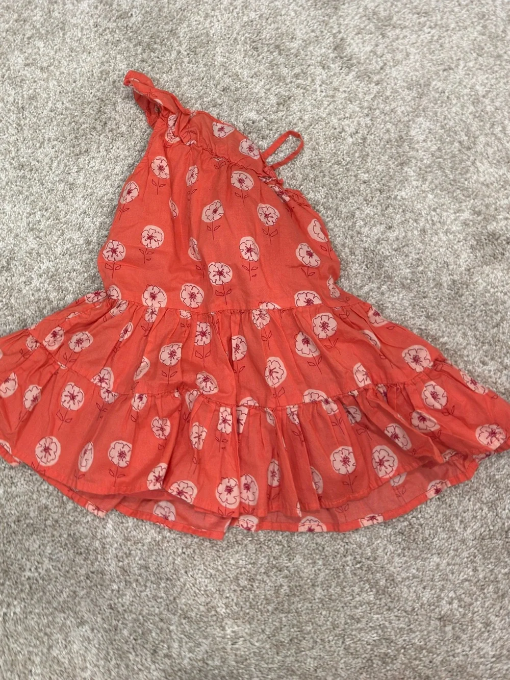 babyGAP 18–24 Coral Floral One-Shoulder Tiered Dress